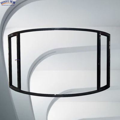 Puerta corredera de hotel con marco de aluminio curvado de múltiples pistas y vidrio doble templado