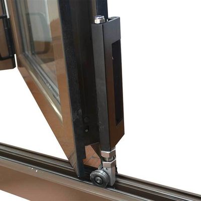 Ventana plegable de aluminio con vidrio doble templado y rendimiento térmico óptimo