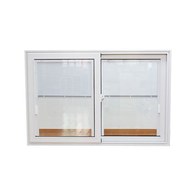 Ventana corredera de aluminio impermeable con banda divisoria interna y vidrio doble templado
