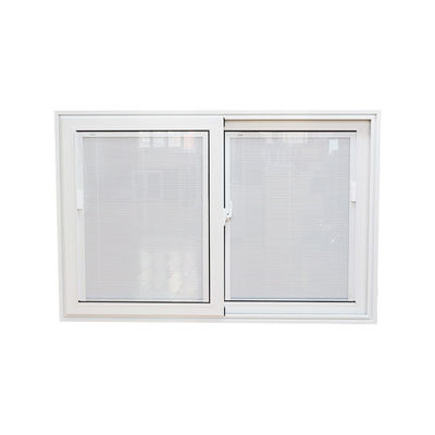 Ventana corredera de aluminio impermeable con banda divisoria interna y vidrio doble templado