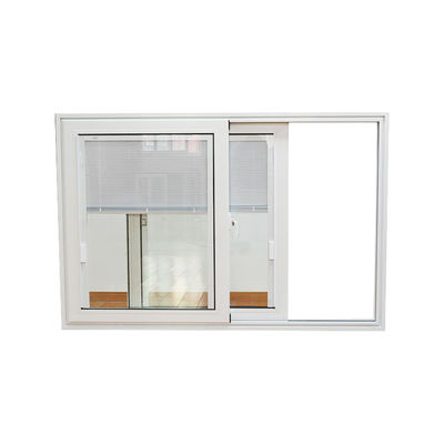 Ventana corredera de aluminio impermeable con banda divisoria interna y vidrio doble templado