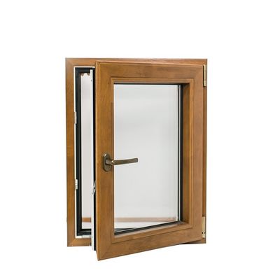 Diseño de grano de madera de aluminio con doble vidrio templado