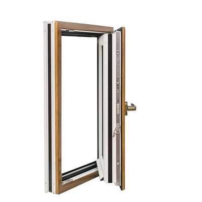 Diseño de grano de madera de aluminio con doble vidrio templado