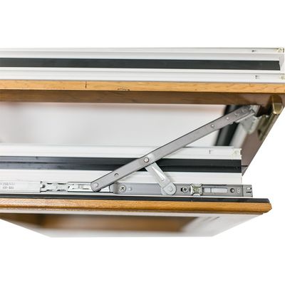 Diseño de grano de madera de aluminio con doble vidrio templado