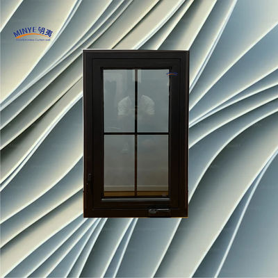 Ventana de aluminio con cascada de rompecabezas térmicas modernas con doble vidrio templado de banda dividida