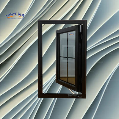 Ventana de aluminio con cascada de rompecabezas térmicas modernas con doble vidrio templado de banda dividida