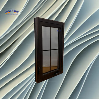 Ventana de aluminio con cascada de rompecabezas térmicas modernas con doble vidrio templado de banda dividida
