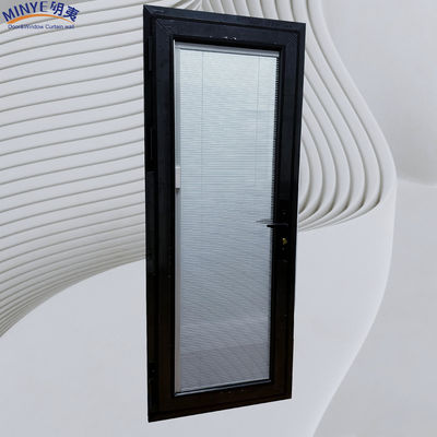Puerta de vidrio de aluminio con persiana interna y vidrio doble templado
