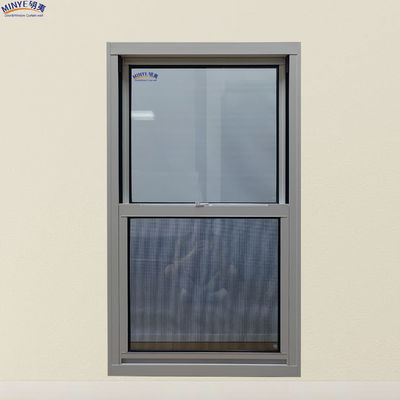 Ventana de doble perfil de aluminio de vidrio templado para aislamiento del viento y del calor