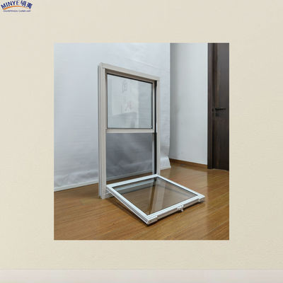 Ventana de doble perfil de aluminio de vidrio templado para aislamiento del viento y del calor