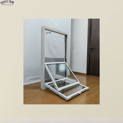 Ventana de doble perfil de aluminio de vidrio templado para aislamiento del viento y del calor