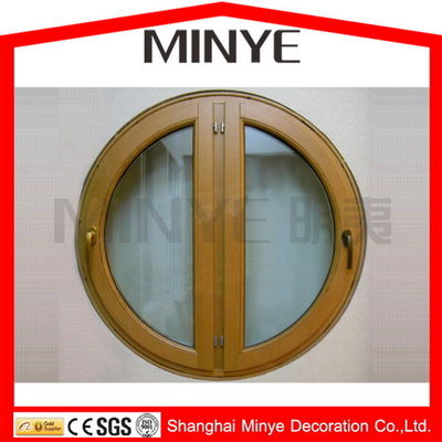 Diseño moderno de vidrio doble templado circular redondo Casement Ventanas con parrillas de ventanas