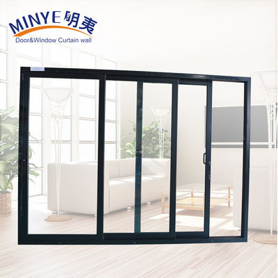 Puerta corredera de aluminio de color personalizado de vidrio doble templado y excelente aislamiento