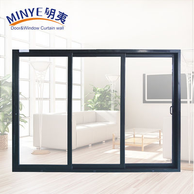 Puerta corredera de aluminio de color personalizado de vidrio doble templado y excelente aislamiento
