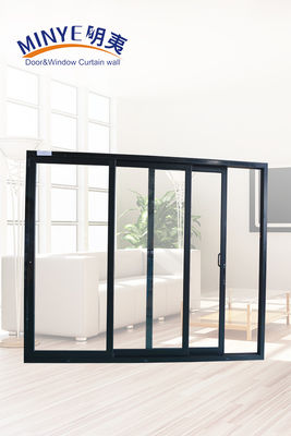 Puerta corredera de aluminio de color personalizado de vidrio doble templado y excelente aislamiento