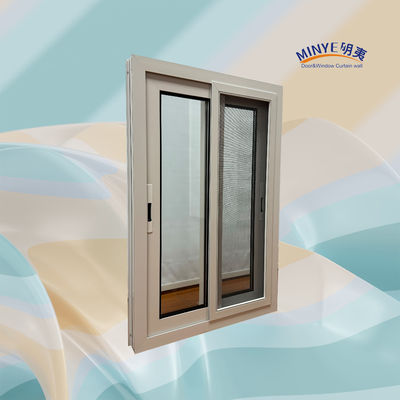 Ventana corredera de aluminio de vidrio doble templado con material de marco y revestimiento de potencia