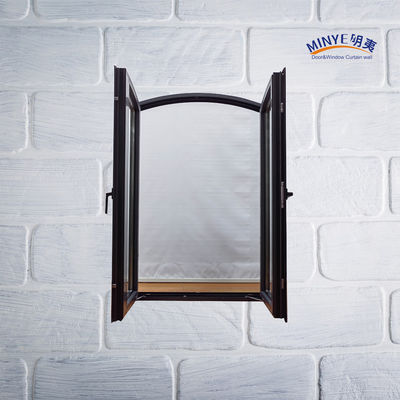 Ventana de aluminio con doble vidrio templado de estilo europeo