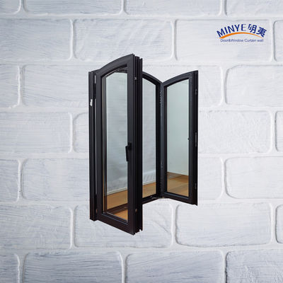 Ventana de aluminio con doble vidrio templado de estilo europeo