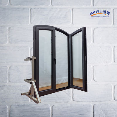 Ventana de aluminio con doble vidrio templado de estilo europeo