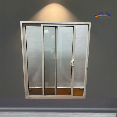 Puerta corredera de aluminio de hardware chino con doble vidrio templado y pantalla de fibra de vidrio
