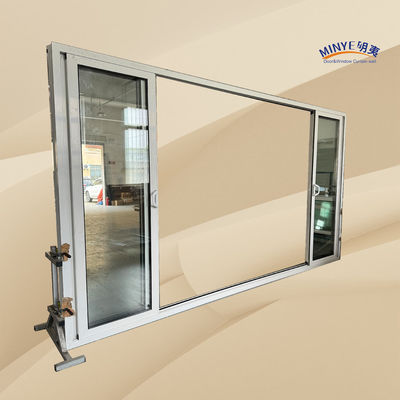 Puerta corredera de aluminio de corte térmico exterior con apilador y vidrio doble templado