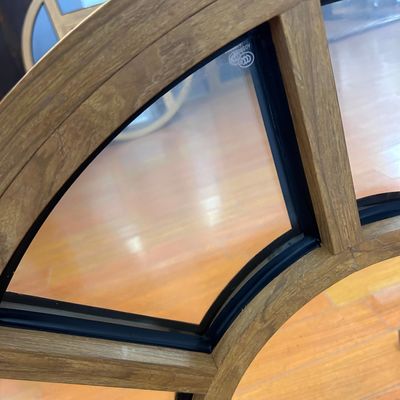 Ventana fija de aluminio de estilo americano con buen sellado en color de grano de madera