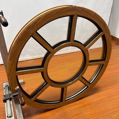 Ventana fija de aluminio de estilo americano con buen sellado en color de grano de madera