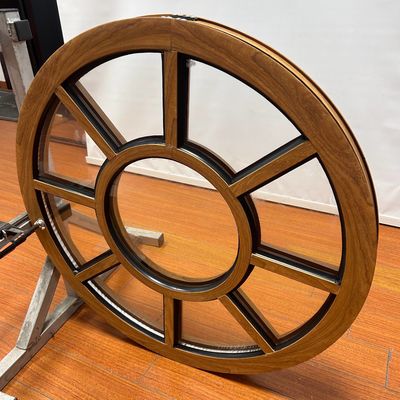 Ventana fija de aluminio de estilo americano con buen sellado en color de grano de madera