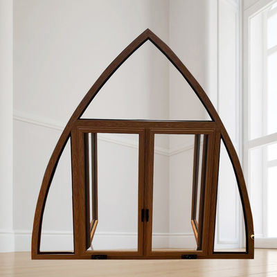 Diseño moderno de aleación de aluminio a prueba de viento marco de ventana de apertura de oscilación vertical para el mercado