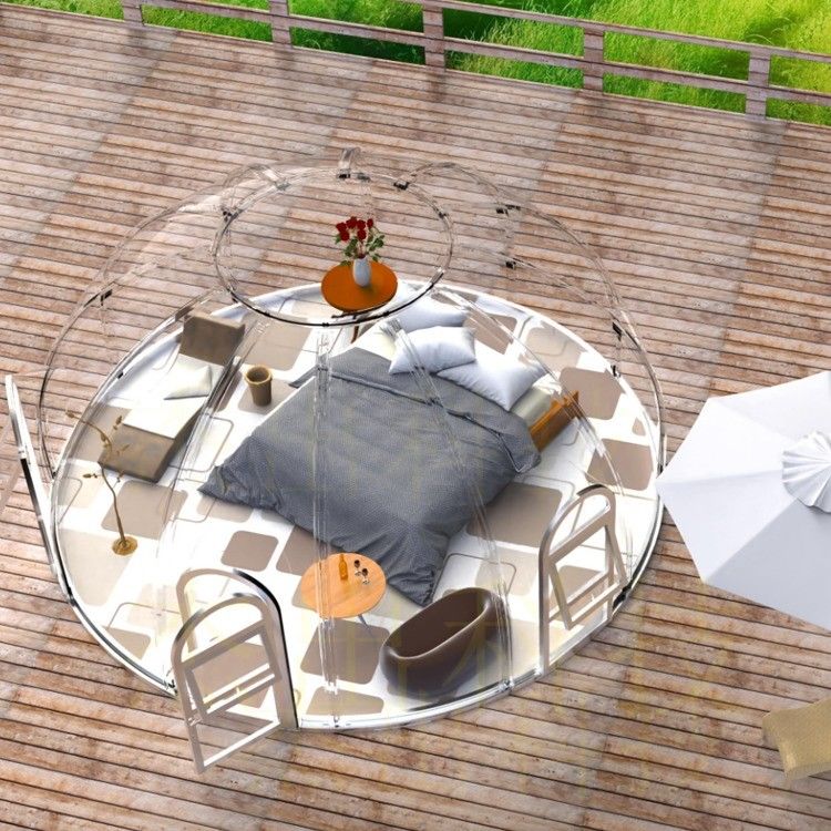 Casa de cúpula prefabricada transparente para la tienda de la burbuja del complejo en Shanghai 6M * H3.25M Tamaño