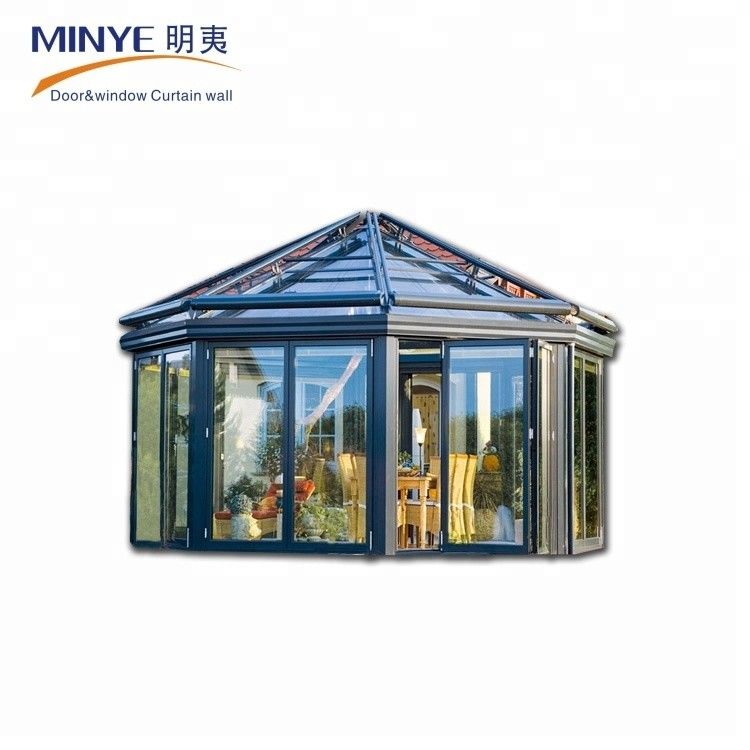 Jardín de invierno con techo plano moldeado con aluminio Sala de sol con tamaño personalizado de Shanghai