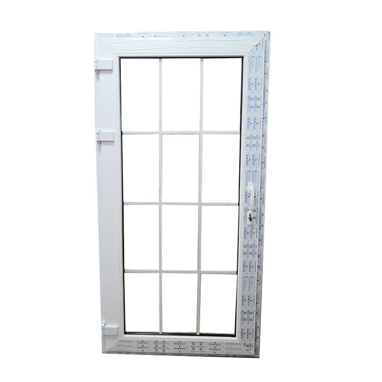 Diseño de puertas de cristal francés con perfil de PVC blanco y vidrio doble templado