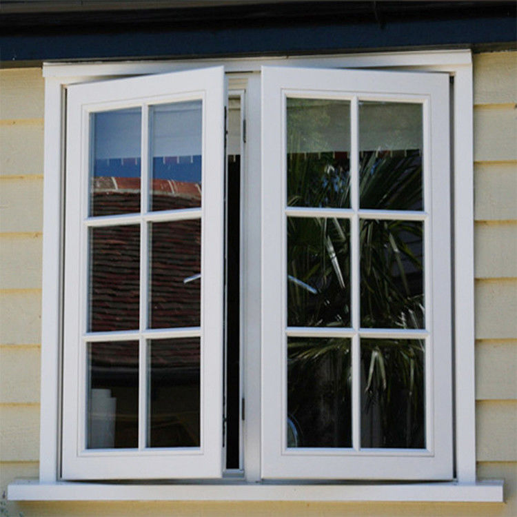Ventana de diseño de parrilla de hierro de perfil UPVC de vidrio simple / doble / triple para mejoras en el hogar
