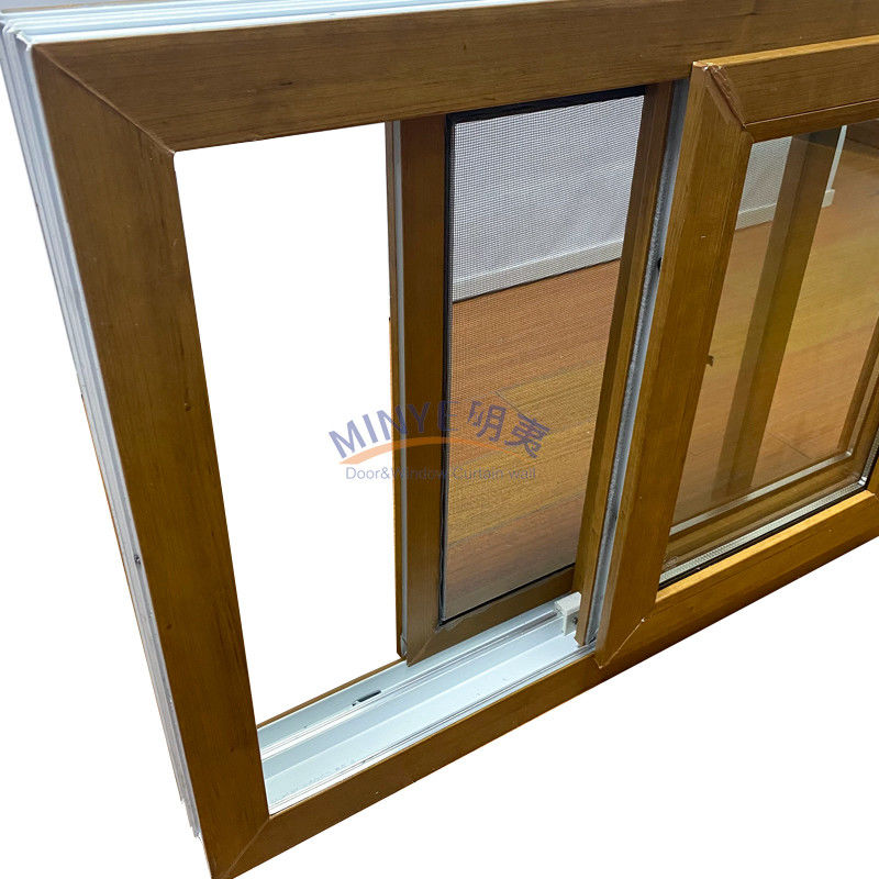 Ventana de vinilo de grano de madera asequible con espesor de perfil de 2,5 mm y hardware alemán