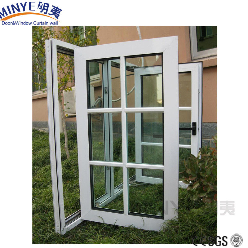 Moderno diseño francés insonorizado Upvc PVC vidrio Ventanas y puertas con parrilla Residencial