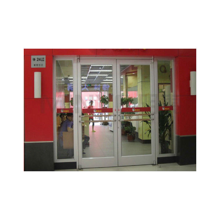 Puerta giratoria de la tienda KFC con vidrio de marco de aluminio recubierto en polvo y diseño de resorte