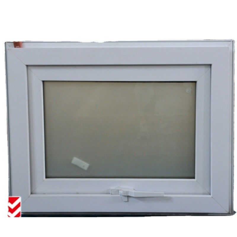 Marco de UPVC y estilo de diseño moderno Ventana de toldo de vidrio doble templado en color blanco