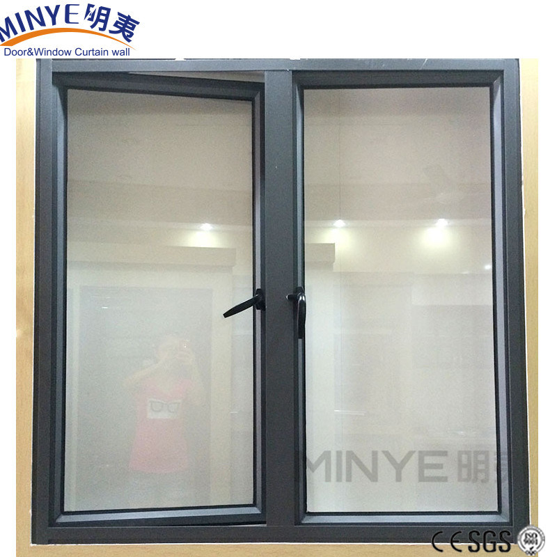 Apartamento de hardware chino o alemán de primer nivel Cuadro de aluminio Ventanas con bisagra lateral