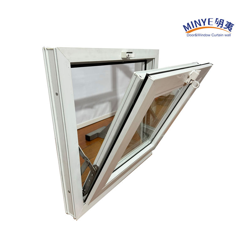 Ventana de doble vidrio templado UPVC en estilo moderno para Australia Marco de plástico