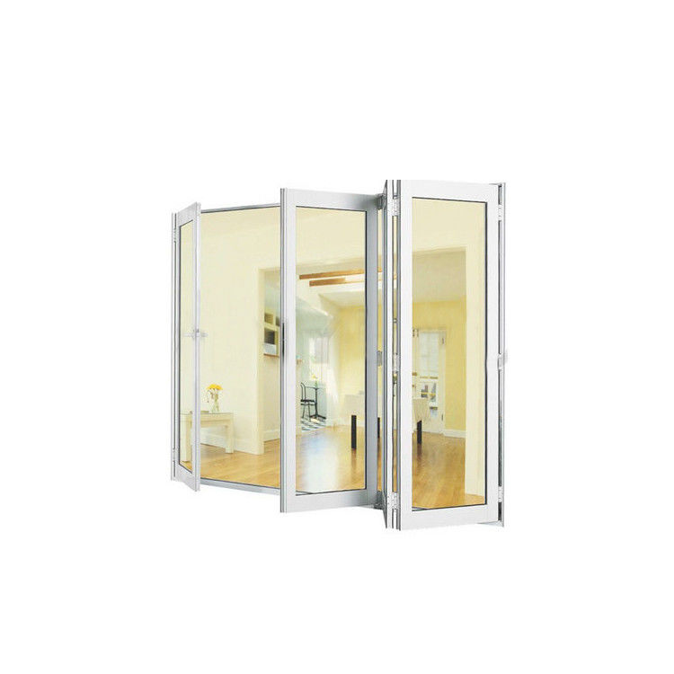 Porte corredera de vidrio plegable de perfil de aluminio en superficie terminada para tamaño personalizado