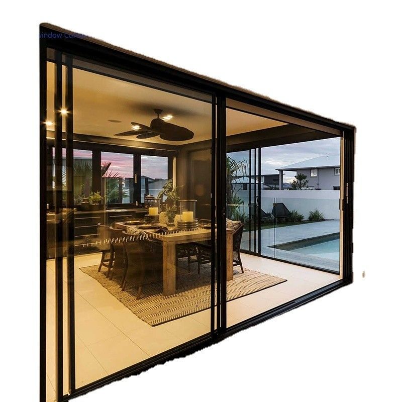 2.0mm espesor del perfil de vidrio de aluminio moderno ventanas correderas y puertas para el interior