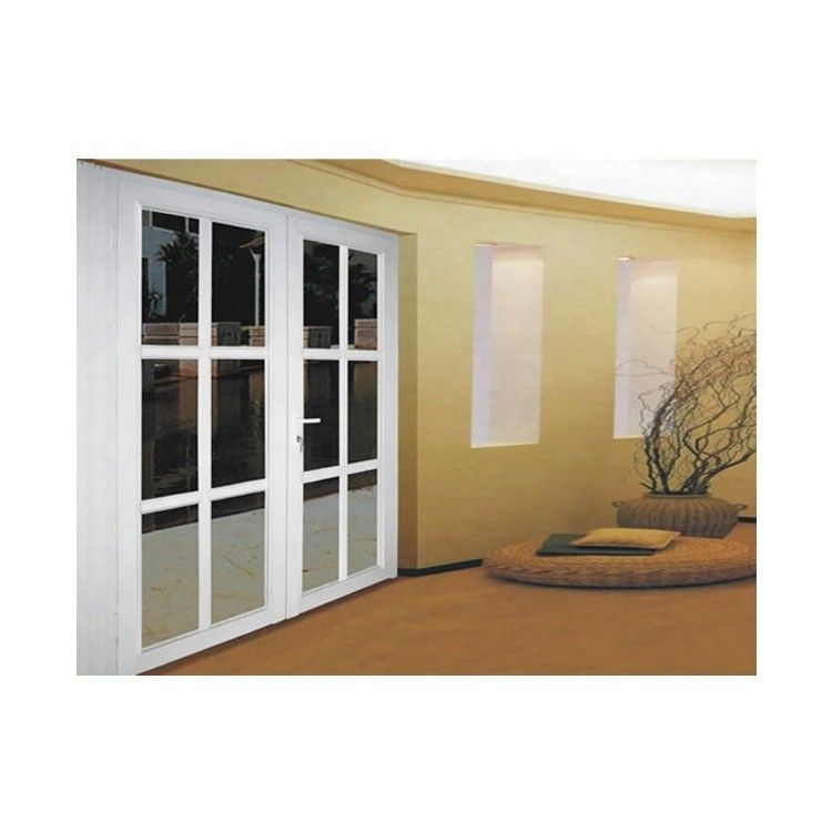 Puertas de entrada de aluminio de 5 mm 9A 5 mm de vidrio para puertas de balcón de vidrio de hierro moderno
