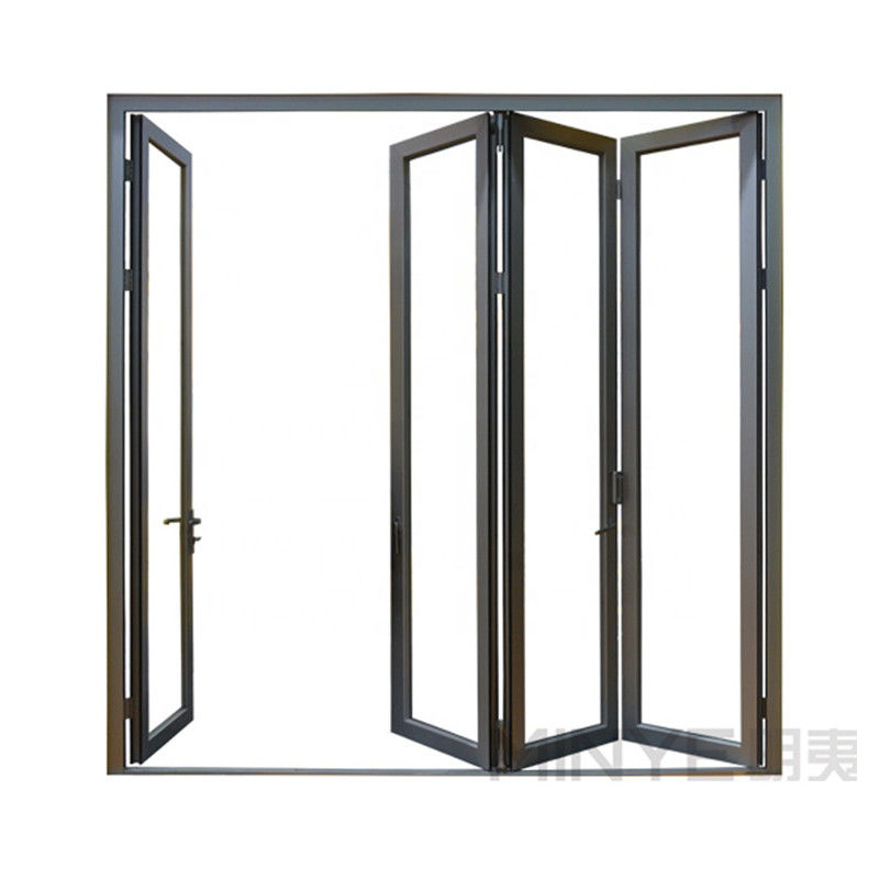Acordeón plegable Patio de vidrio de aluminio exterior Puerta corredera doble con corte térmico