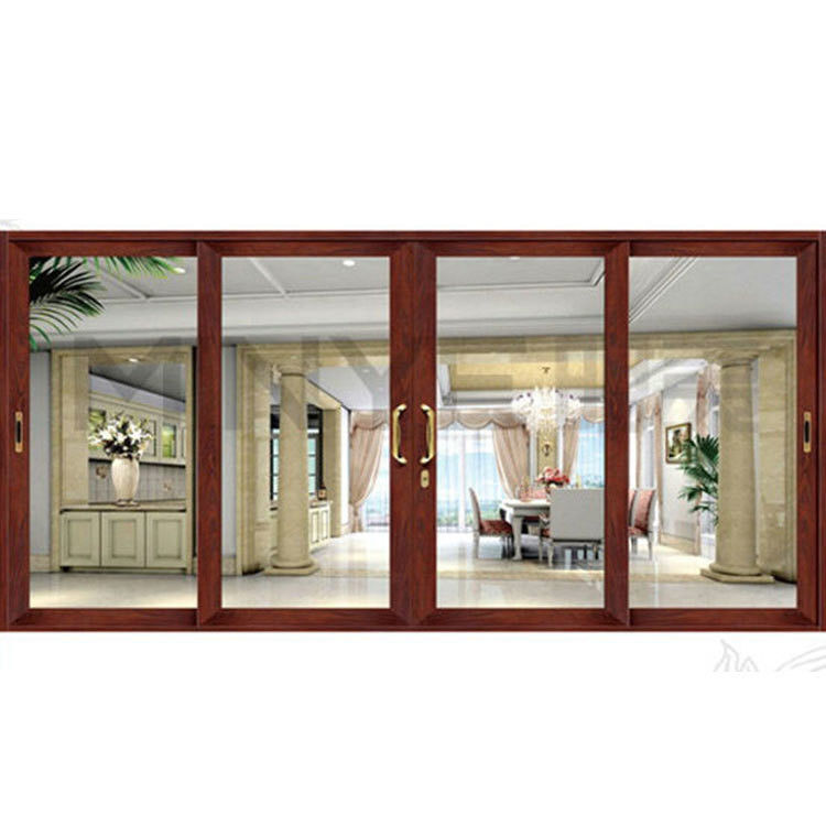 Puerta de entrada de cristal corredero de aluminio impermeable para la puerta de la tienda en el exterior del centro comercial francés
