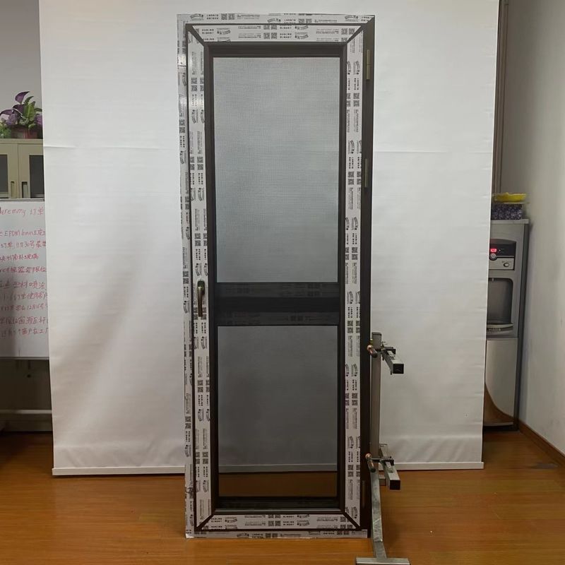 Puerta de vidrio minimalista con hardware chino de aluminio de doble hoja de ventana
