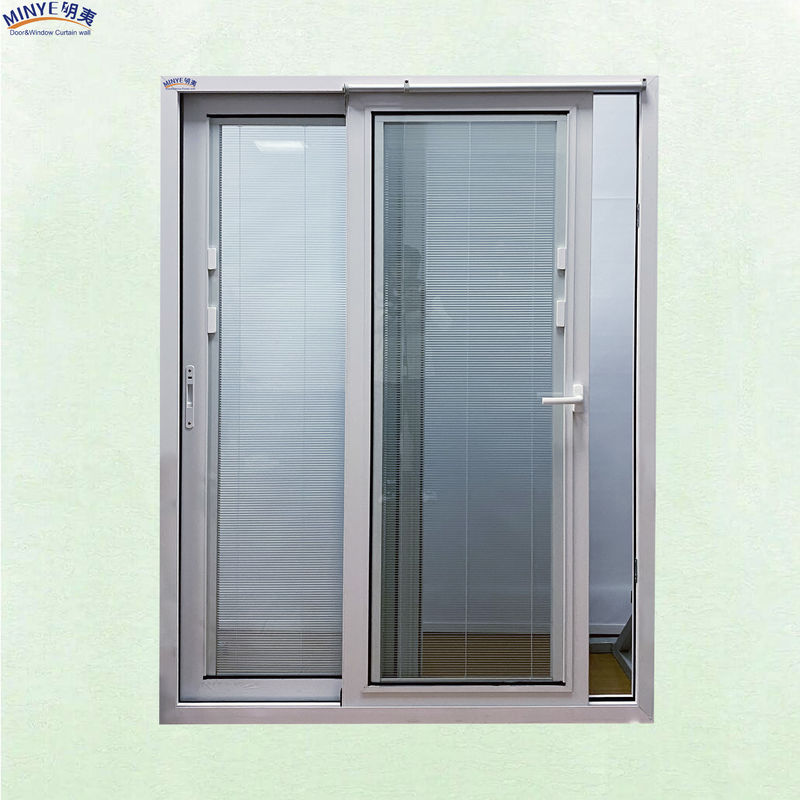 Puerta corredera de villa con persianas de vidrio incorporadas Redes de fibra de vidrio de aleación de aluminio a prueba de agua