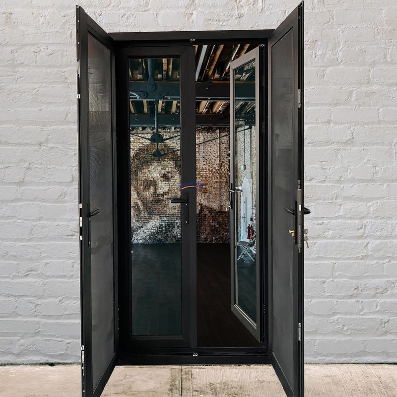 Puerta abierta doble de color personalizado para puertas de cristal francés que mejoran la ventilación y la estética