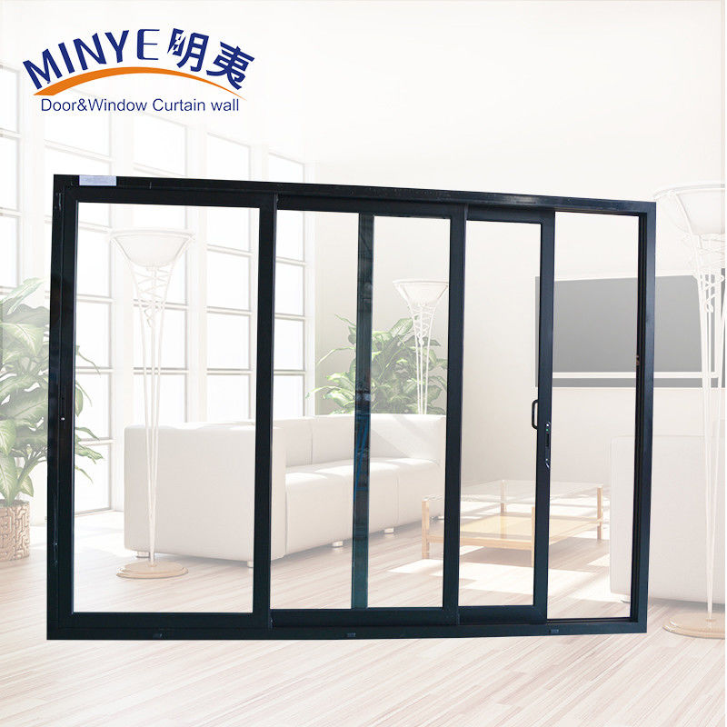 Puerta corredera de aluminio de color personalizado de vidrio doble templado y excelente aislamiento