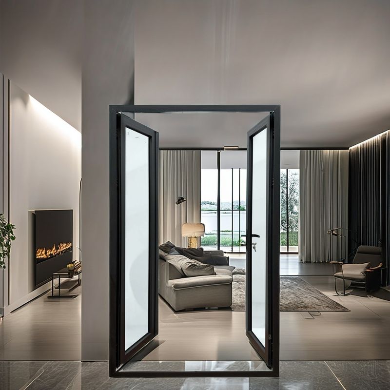 Puertas de revestimiento de aleación de aluminio de diseño moderno en blanco para compradores